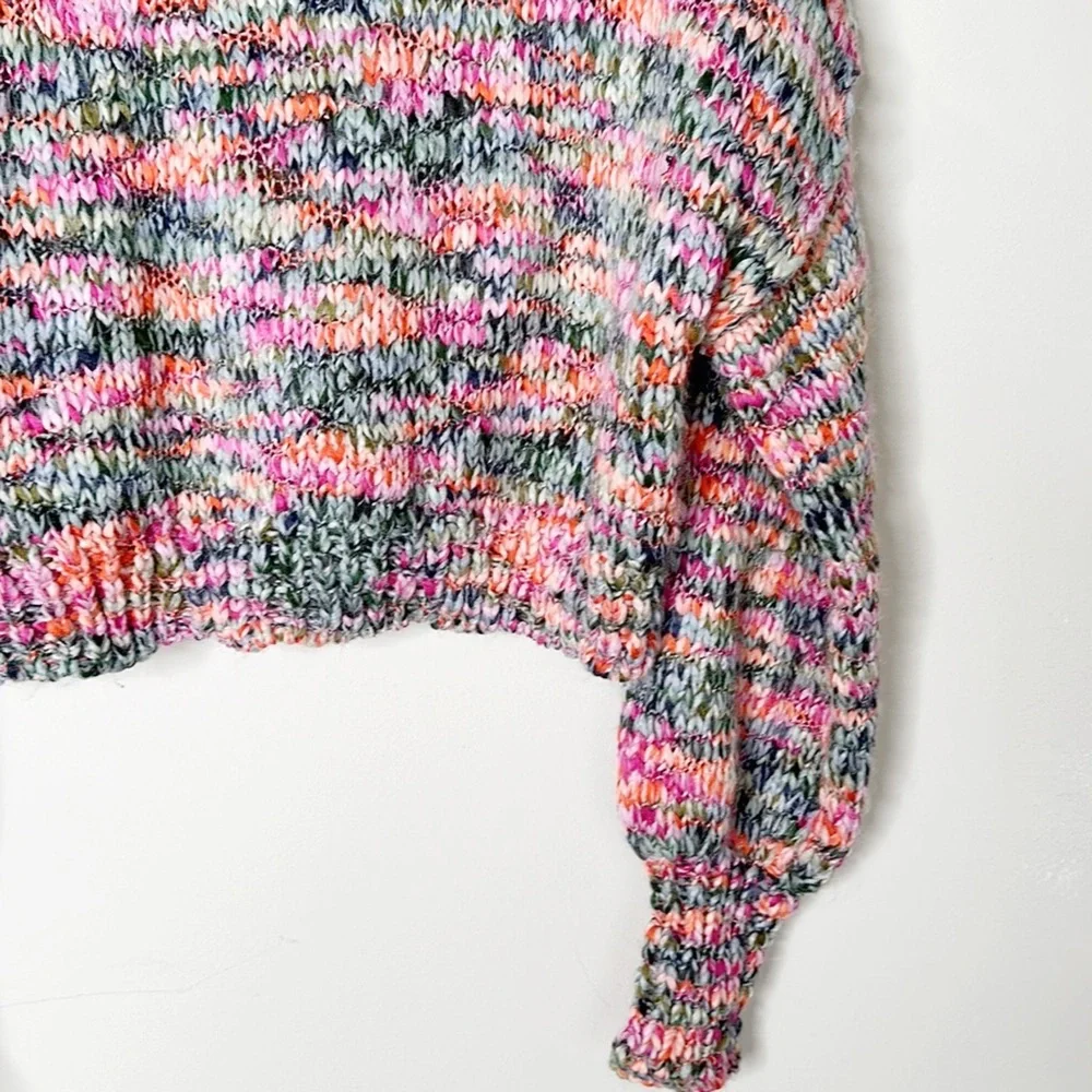 Wild Fable Rainbow Knit turtleneck spring crop sweater women size Small - Picture 6 of 8